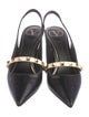 Valentino Rockstud Accents Leather Slingback Pumps