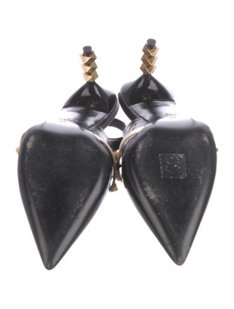 Valentino Rockstud Accents Leather Slingback Pumps