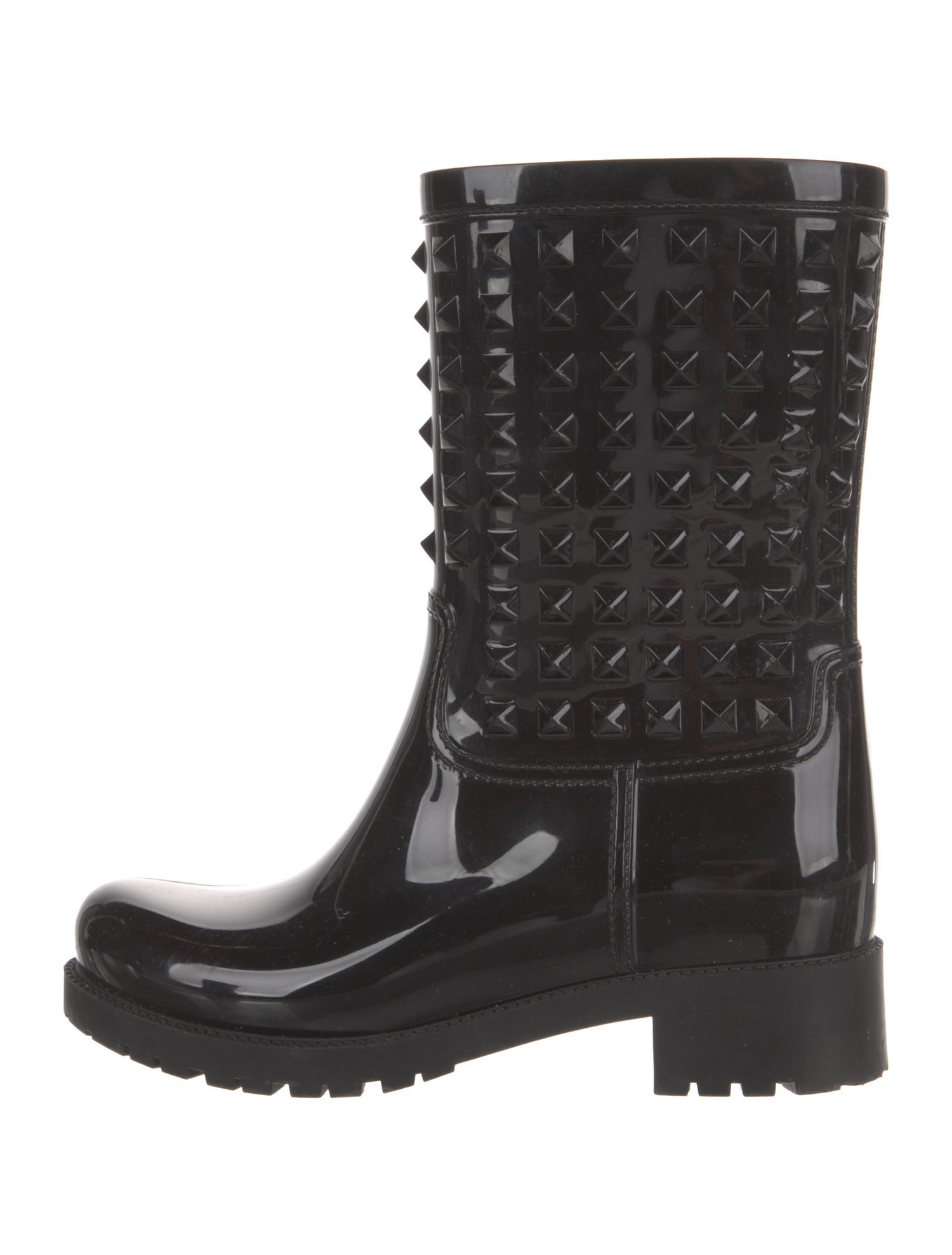 Valentino Rockstud Accents Rubber Rain Boots