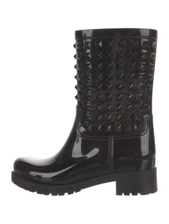 Valentino Rockstud Accents Rubber Rain Boots