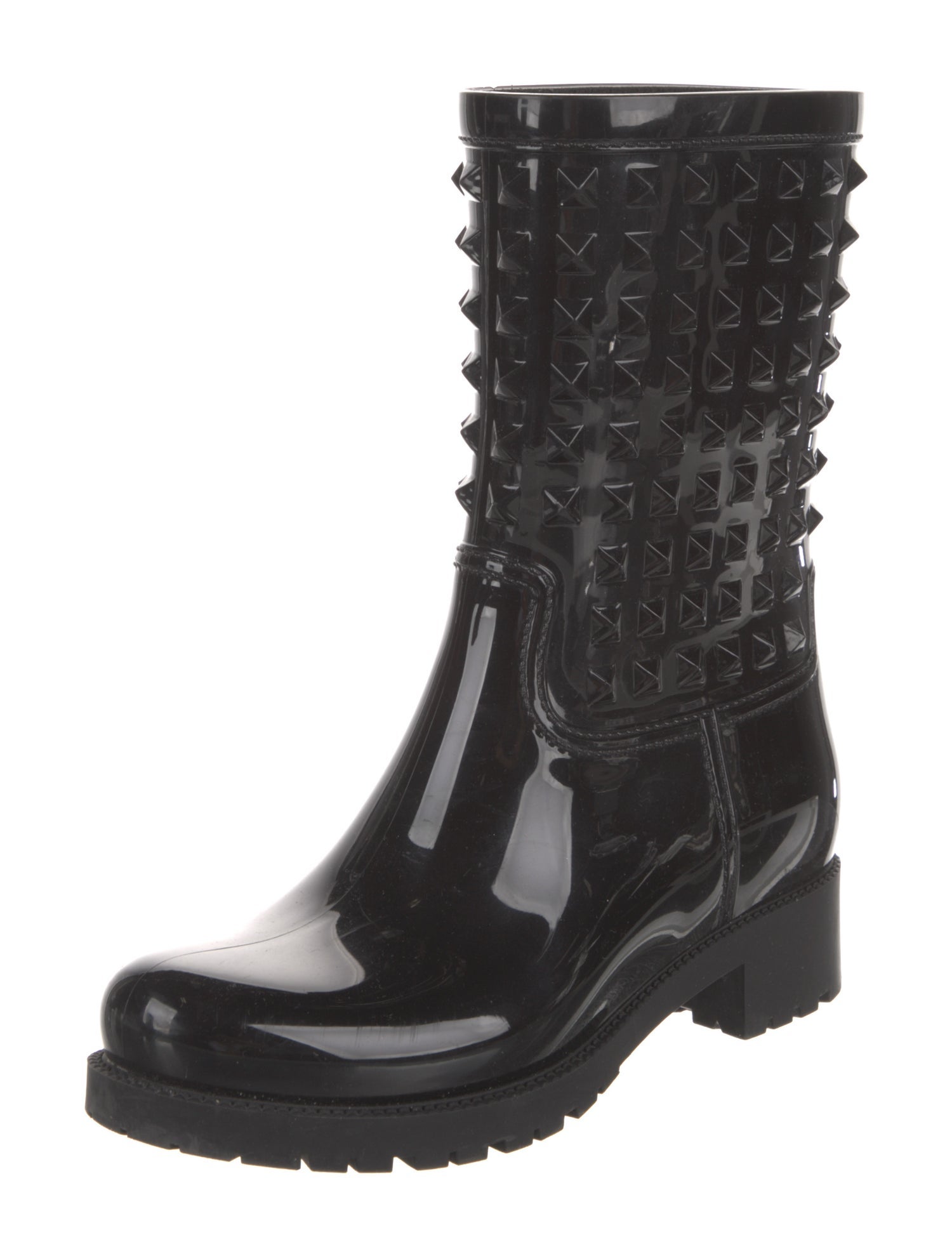 Valentino Rockstud Accents Rubber Rain Boots