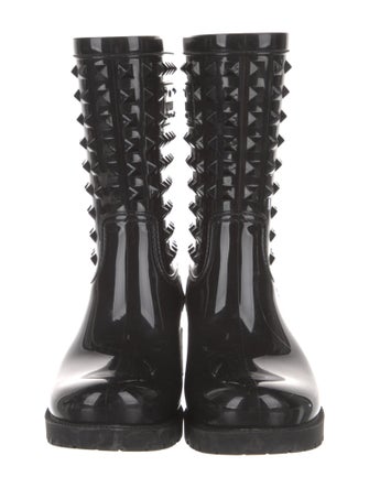 Valentino Rockstud Accents Rubber Rain Boots