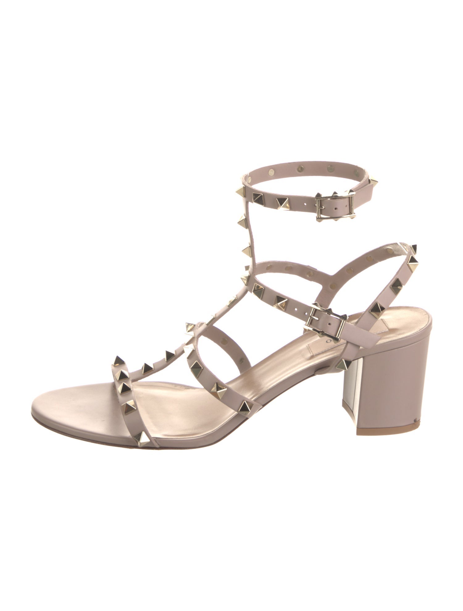 Valentino Rockstud Accents Leather Gladiator Sandals