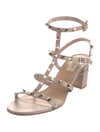 Valentino Rockstud Accents Leather Gladiator Sandals