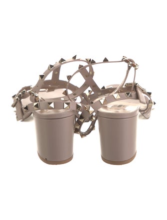 Valentino Rockstud Accents Leather Gladiator Sandals