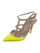 Valentino Rockstud Accents Patent Leather T-Strap Pumps