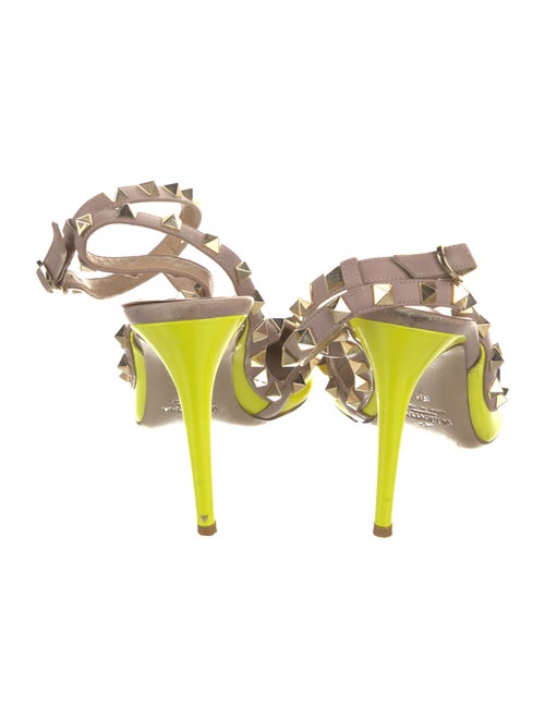 Valentino Rockstud Accents Patent Leather T-Strap Pumps