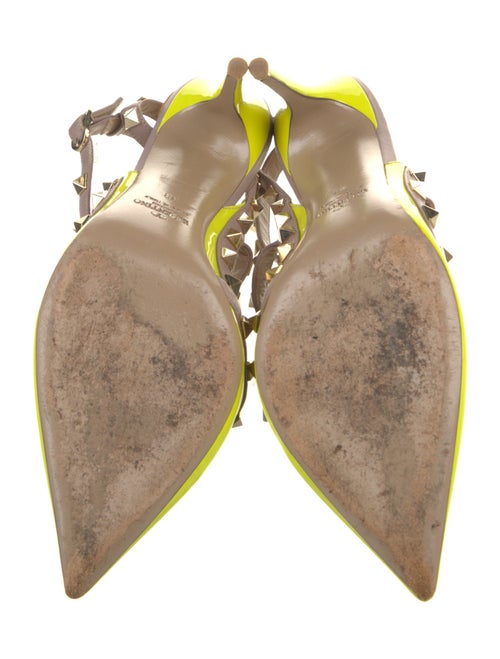 Valentino Rockstud Accents Patent Leather T-Strap Pumps