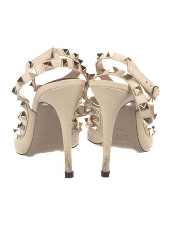 Valentino Rockstud Accents Leather T-Strap Pumps