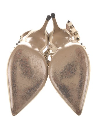 Valentino Rockstud Accents Leather T-Strap Pumps