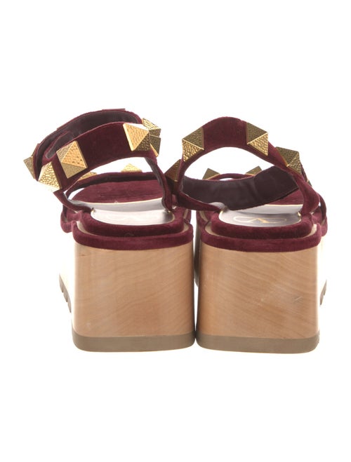 Valentino Rockstud Accents Velvet Sandals