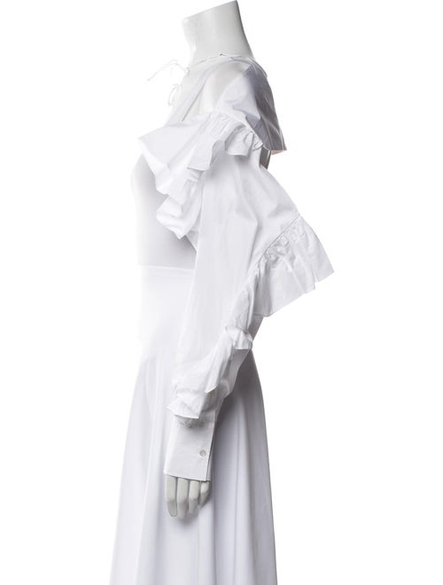 Valentino Square Neckline Long Sleeve Crop Top