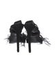 Valentino Satin Feather Trim Sandals
