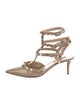 Valentino Rockstud Accents Patent Leather T-Strap Pumps