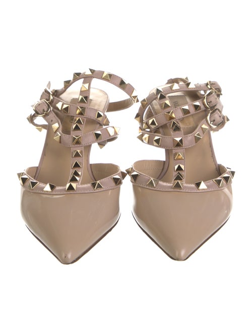 Valentino Rockstud Accents Patent Leather T-Strap Pumps