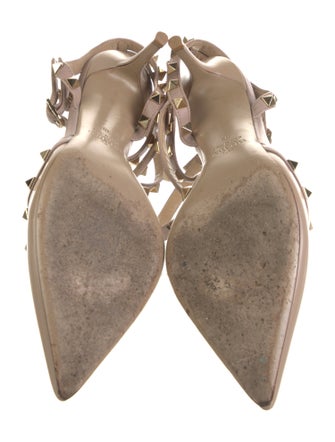 Valentino Rockstud Accents Patent Leather T-Strap Pumps