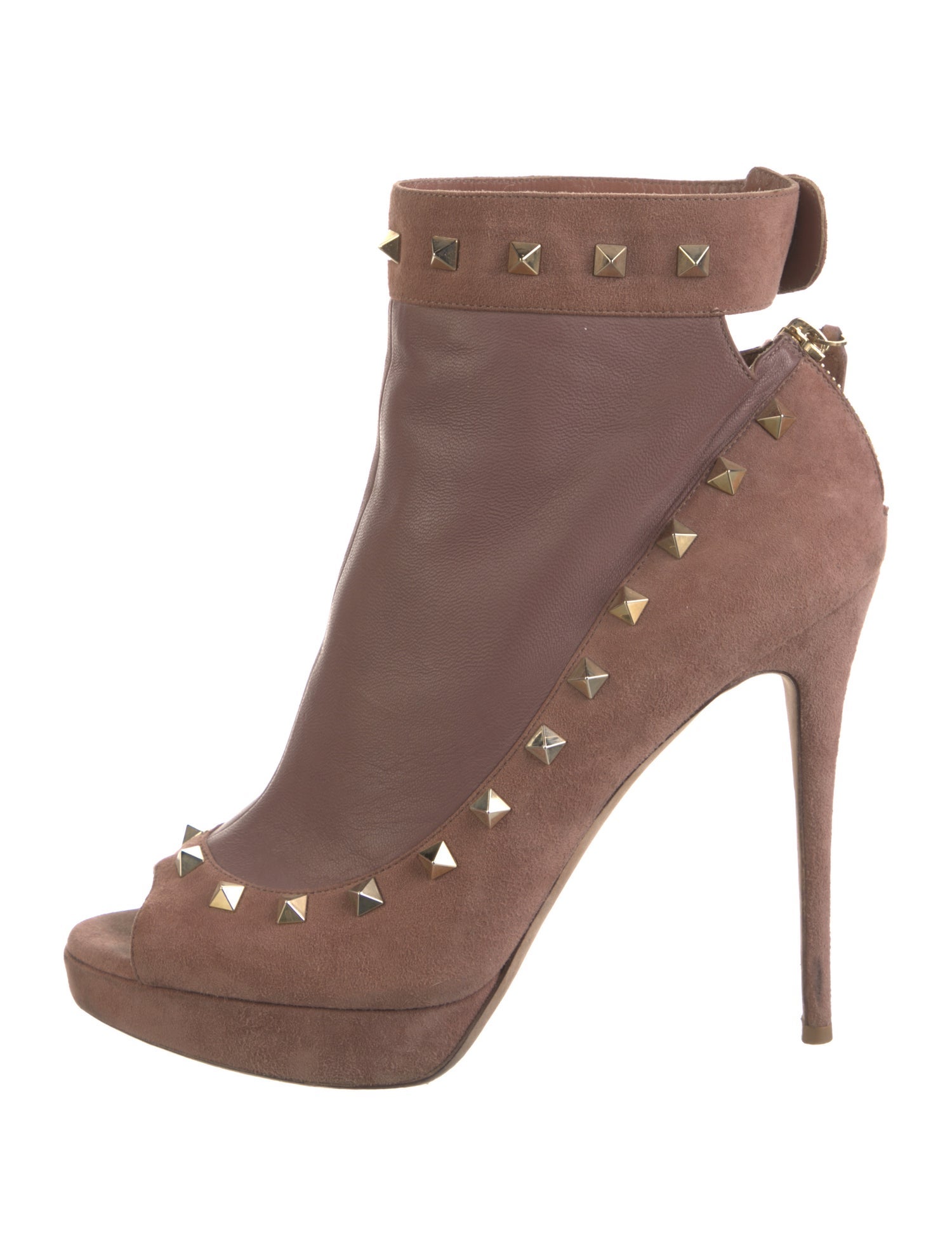Valentino Rockstud Accents Suede Boots