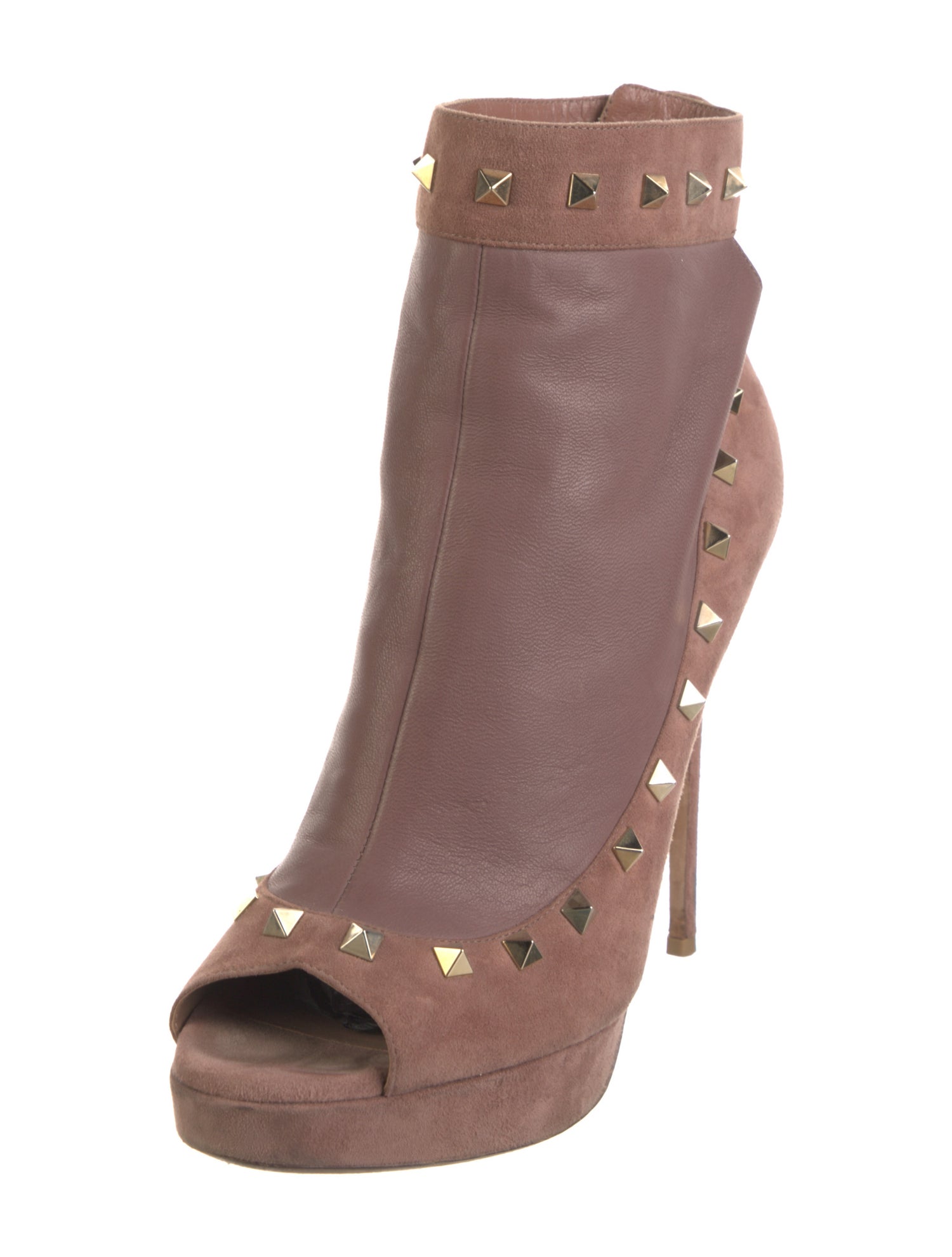 Valentino Rockstud Accents Suede Boots