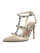 Valentino Rockstud Accents Patent Leather T-Strap Pumps