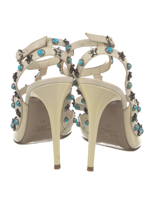 Valentino Rockstud Accents Patent Leather T-Strap Pumps