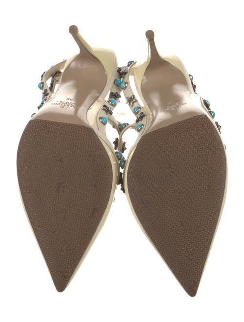 Valentino Rockstud Accents Patent Leather T-Strap Pumps