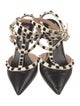 Valentino Rockstud Accents Leather T-Strap Pumps