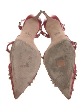 Valentino Rockstud Accents Patent Leather Slingback Pumps