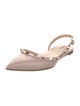 Valentino Rockstud Accents Leather Slingback Flats