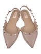 Valentino Rockstud Accents Leather Slingback Flats