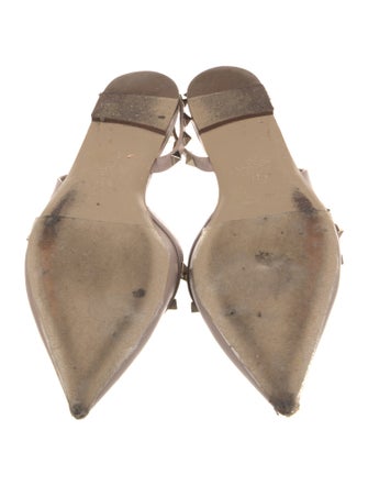 Valentino Rockstud Accents Leather Slingback Flats