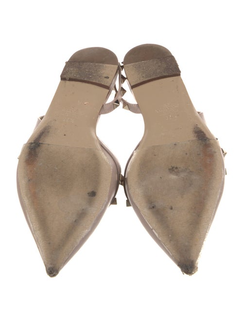 Valentino Rockstud Accents Leather Slingback Flats