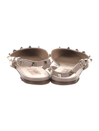 Valentino Rockstud Accents Leather Slingback Flats