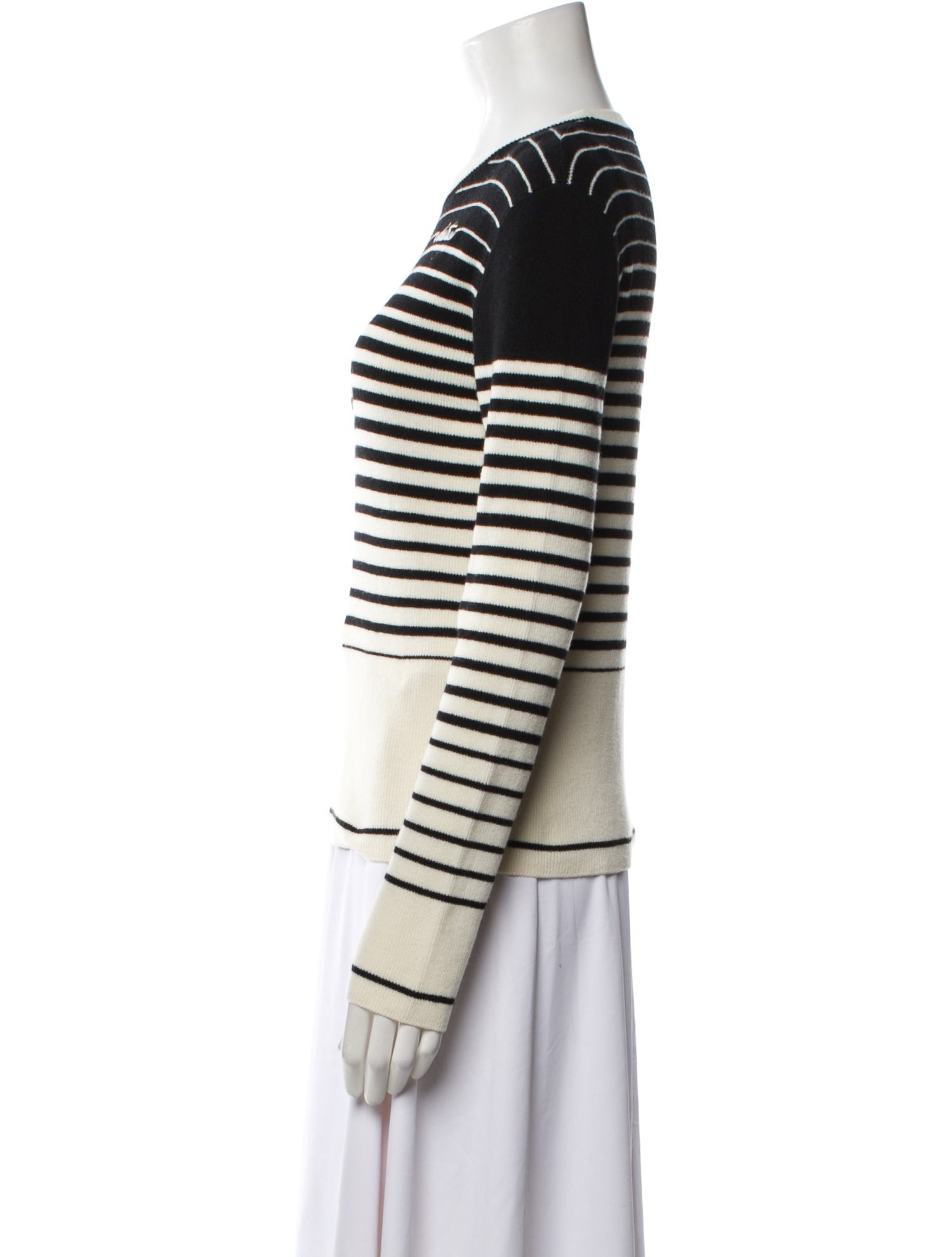 Valentino Striped Scoop Neck Sweater