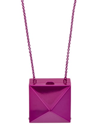 Valentino Rockstud Mirror Box Pendant Necklace