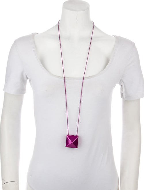 Valentino Rockstud Mirror Box Pendant Necklace