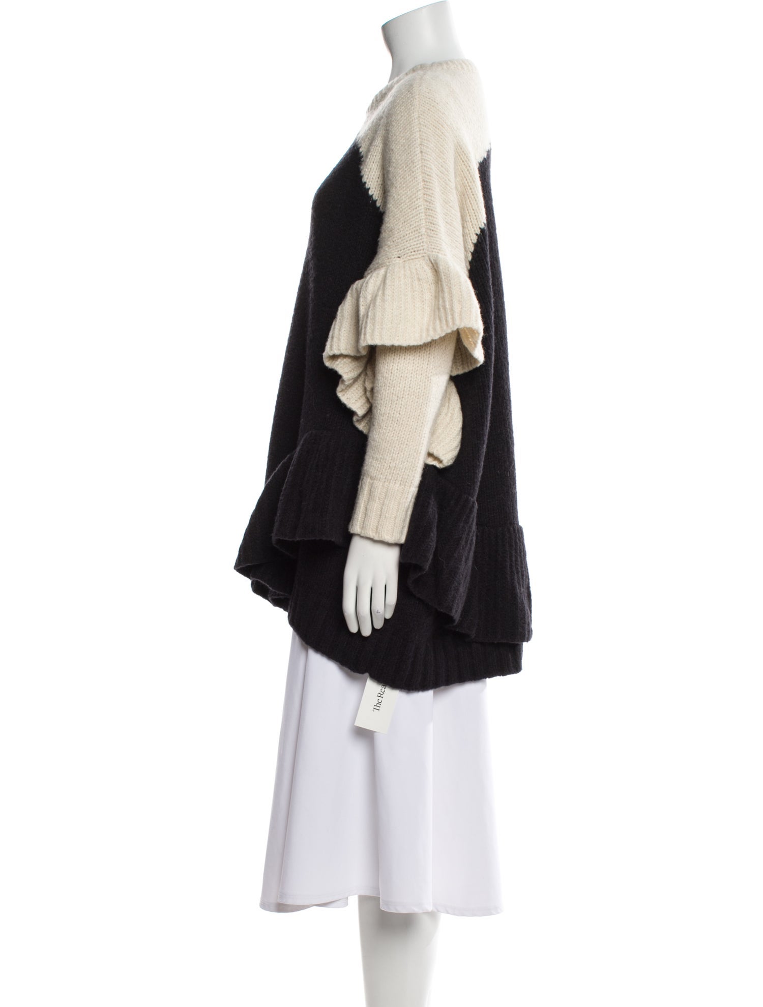 Valentino Colorblock Pattern Scoop Neck Sweater