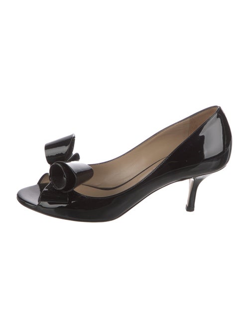 Valentino Patent Leather Bow Accents Pumps