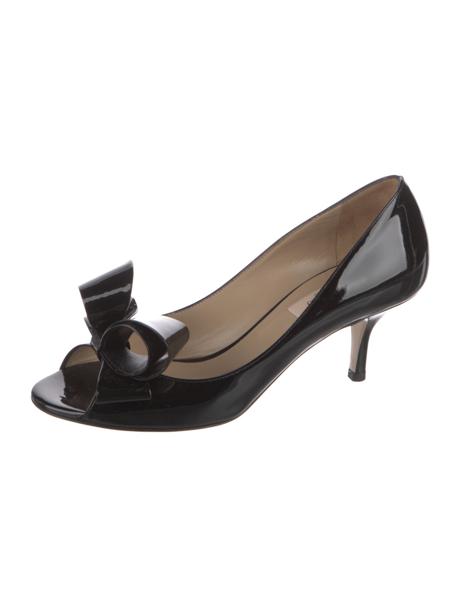 Valentino Patent Leather Bow Accents Pumps