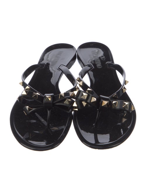 Valentino Rockstud Accents Rubber Slides