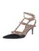 Valentino Rockstud Accents Patent Leather T-Strap Pumps