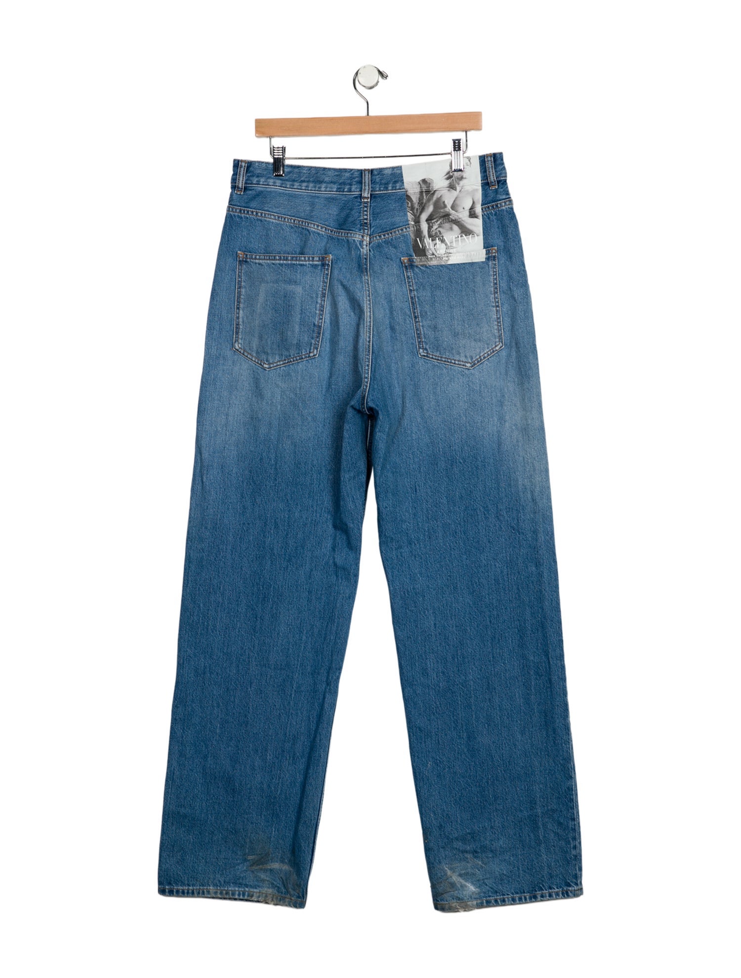 Valentino Rockstud Accents Straight-Leg Jeans