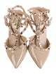 Valentino Rockstud Accents Patent Leather T-Strap Pumps