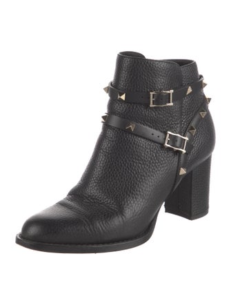 Valentino Rockstud Accents Leather Boots