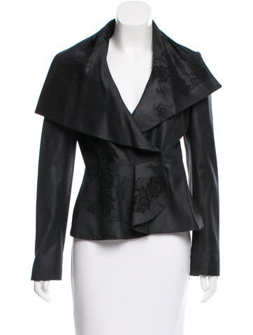 Valentino Lace Overlay Virgin Wool Jacket