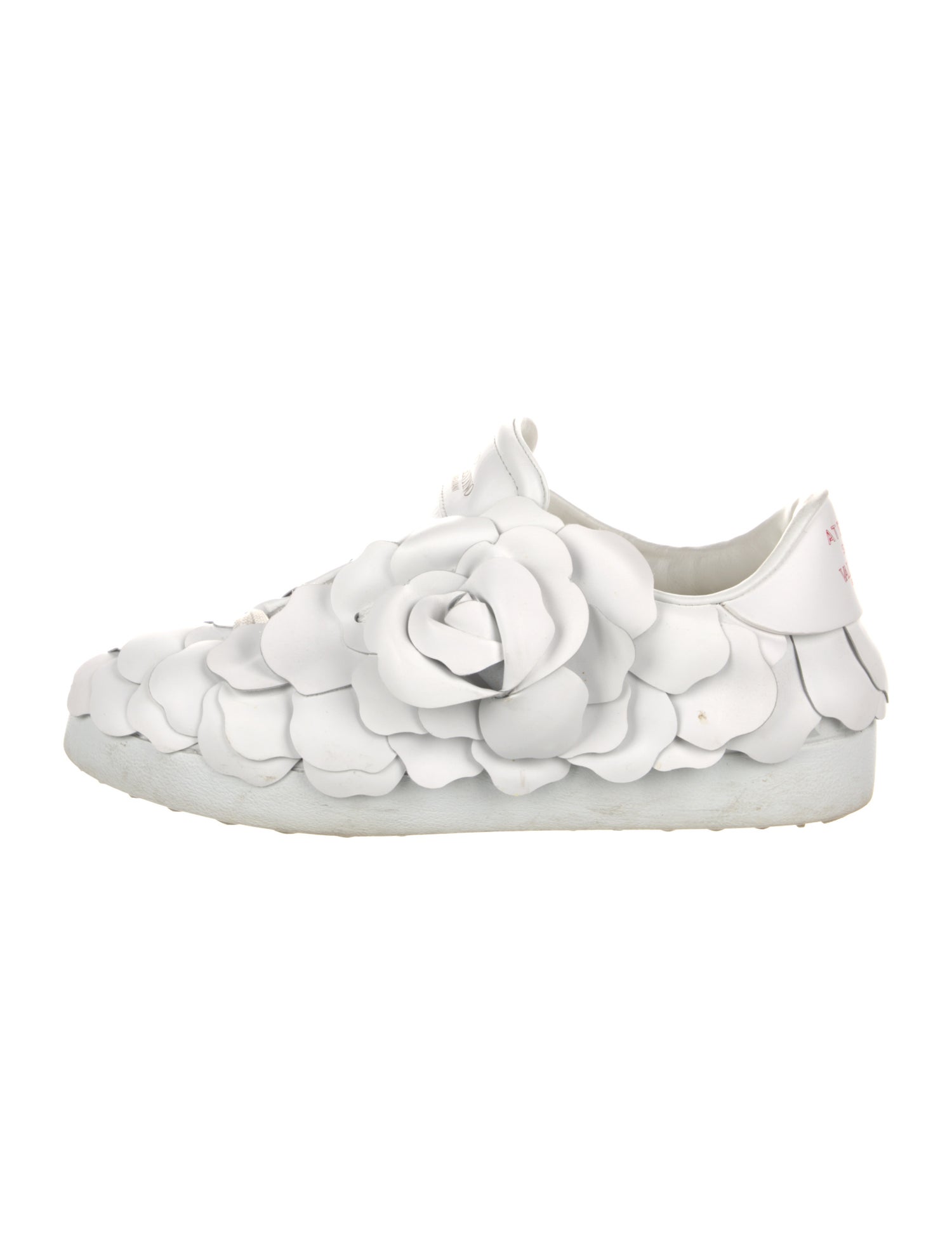 Valentino Leather Ruffle Embellishment Sneakers