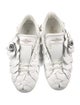 Valentino Leather Ruffle Embellishment Sneakers