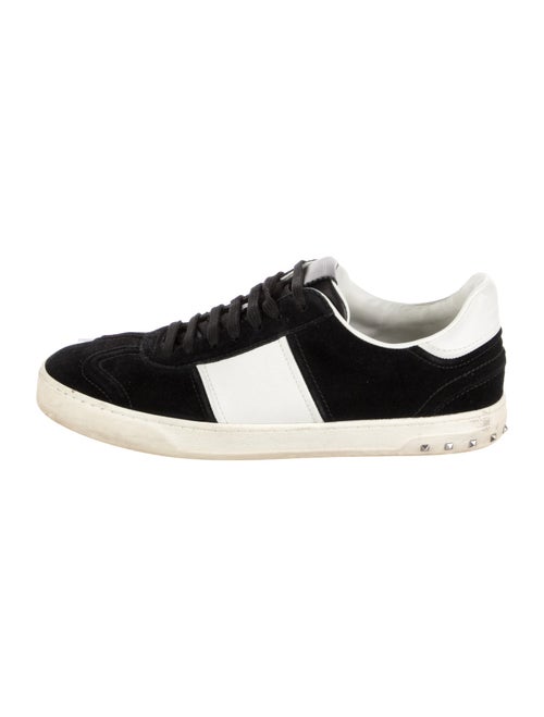 Valentino Rockstud Accents Suede Sneakers