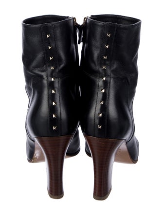 Valentino Rockstud Accents Leather Boots