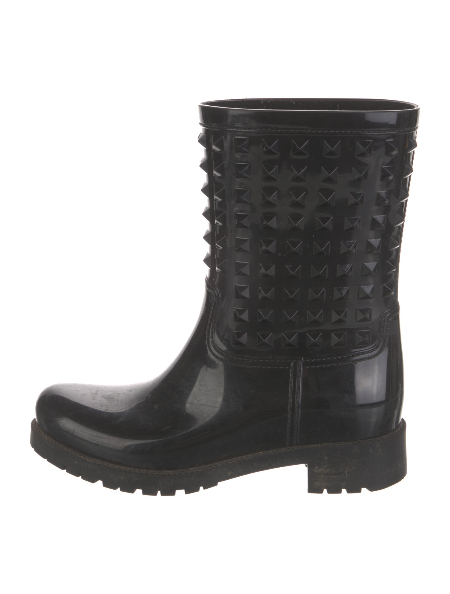 Valentino Rockstud Accents Rubber Rain Boots