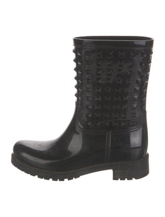 Valentino Rockstud Accents Rubber Rain Boots